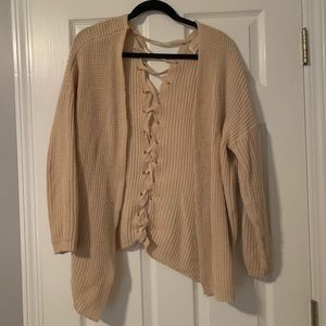Lace up sweater